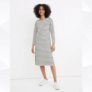Madewell Pocket Tee Midi Dress in Nautical Stripe Size Large